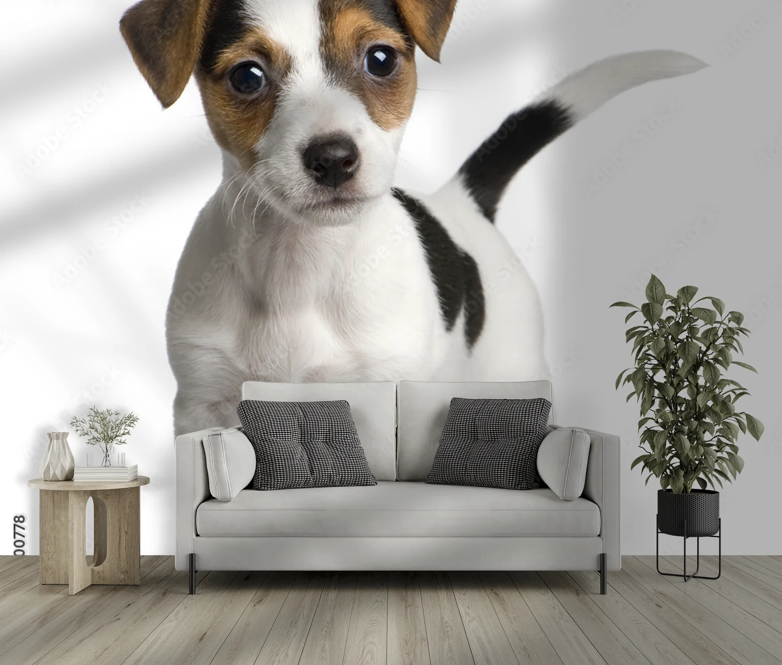 Urocze szczenię Jack Russell na białym tle