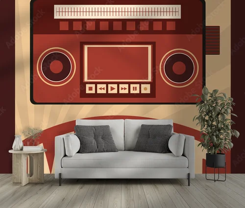 Retro muzyczne ilustracje w wiekowych barwach