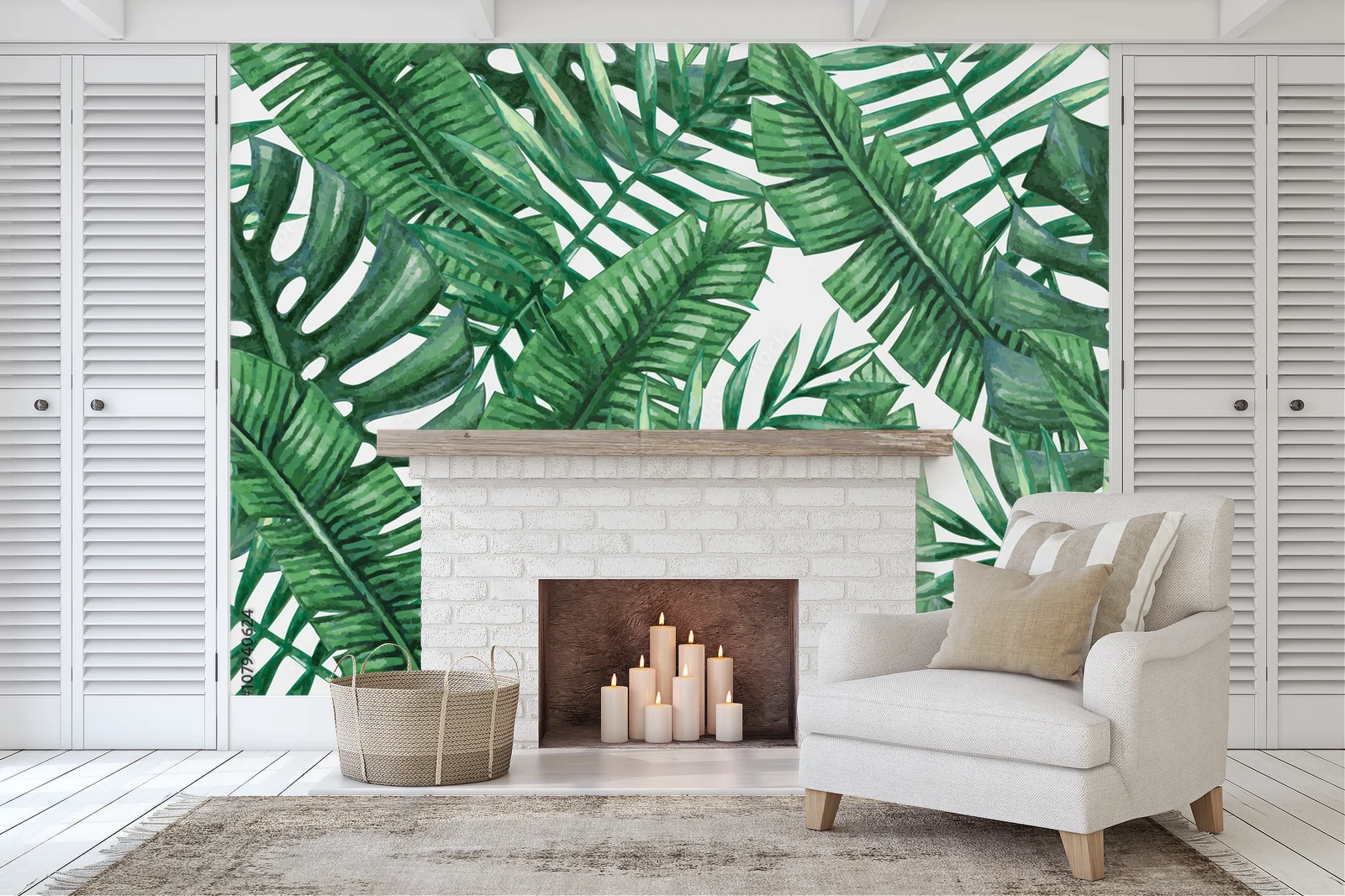 Akwarelowe liście palm w tropikalnej harmonii
