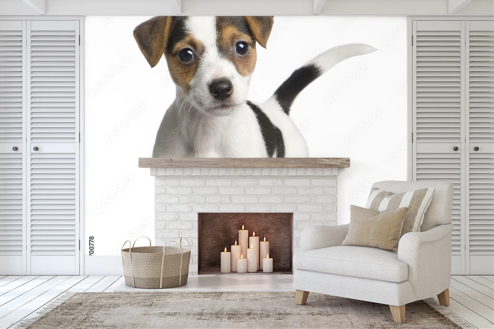 Urocze szczenię Jack Russell na białym tle