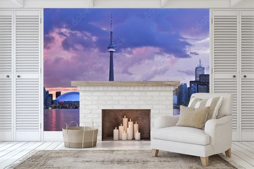 Urokliwa panorama Toronto o zmierzchu