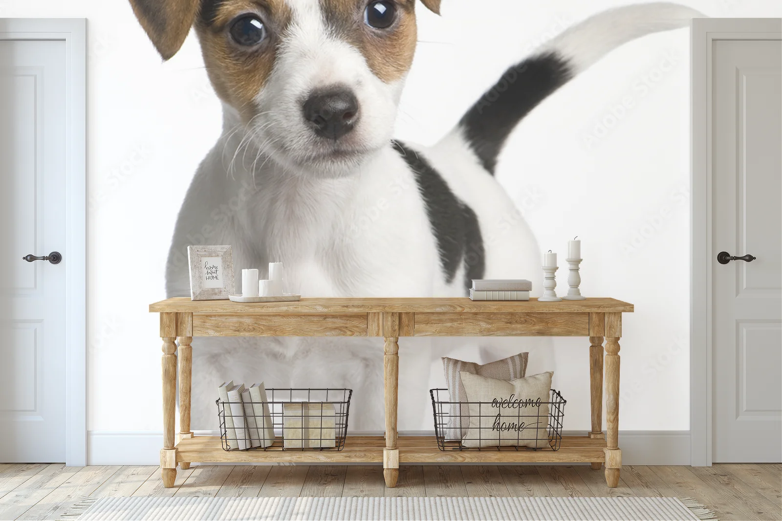 Urocze szczenię Jack Russell na białym tle