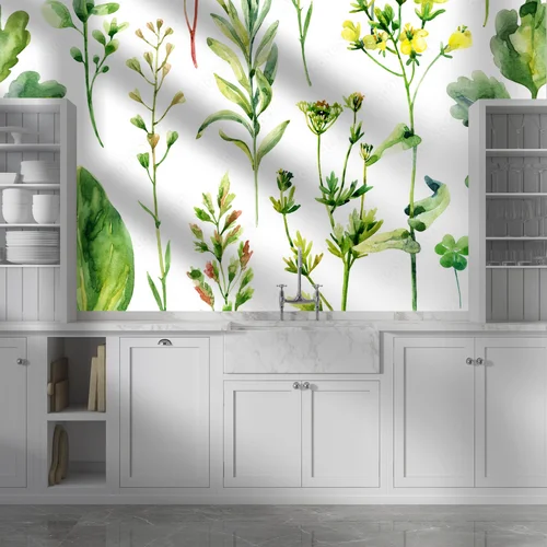 Delikatne zioła łąkowe w akwarelowej stylistyce