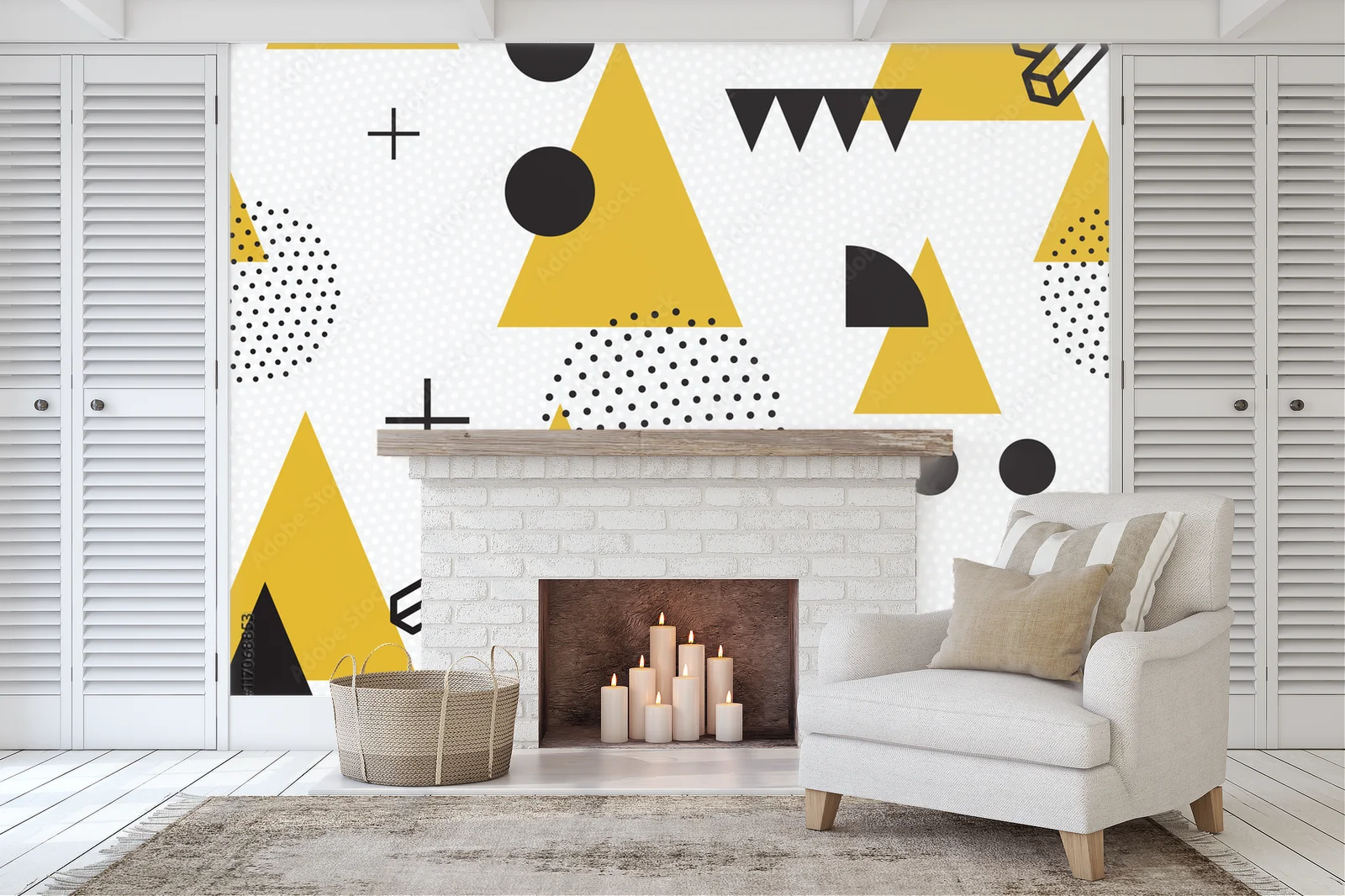 Abstrakcyjna geometria w delikatnych tonacjach