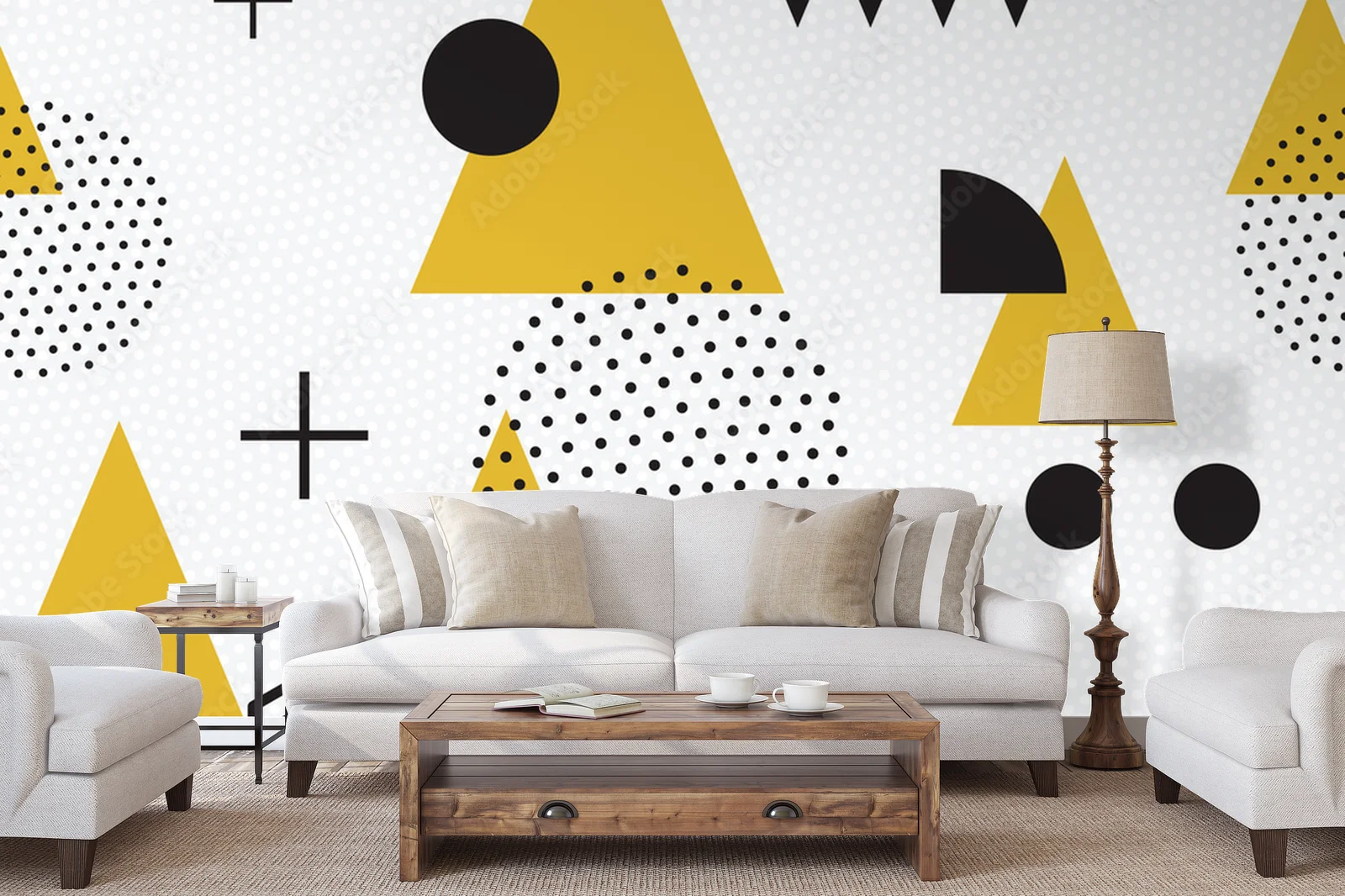 Abstrakcyjna geometria w delikatnych tonacjach