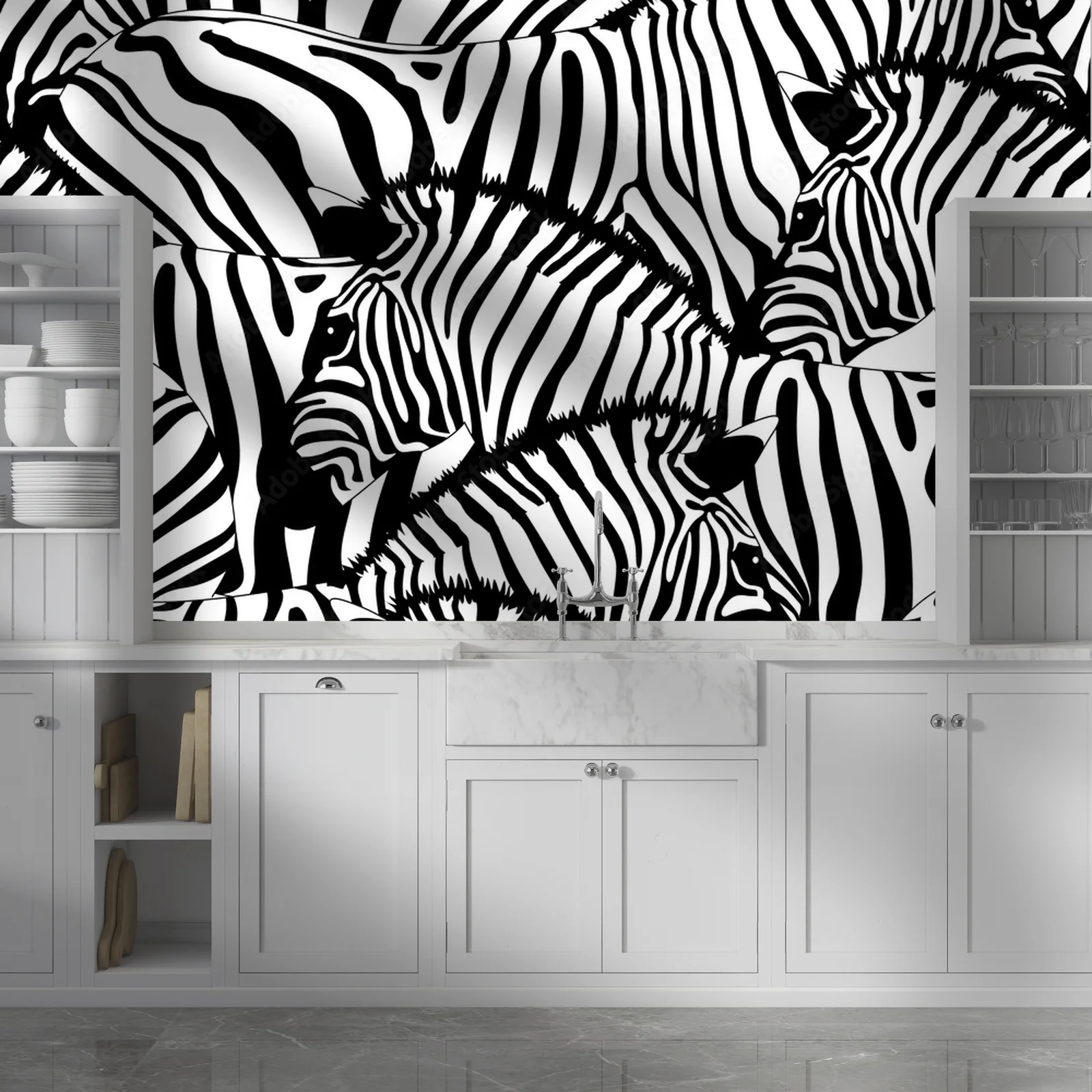 Elegancka zebra w monochromatycznych odcieniach