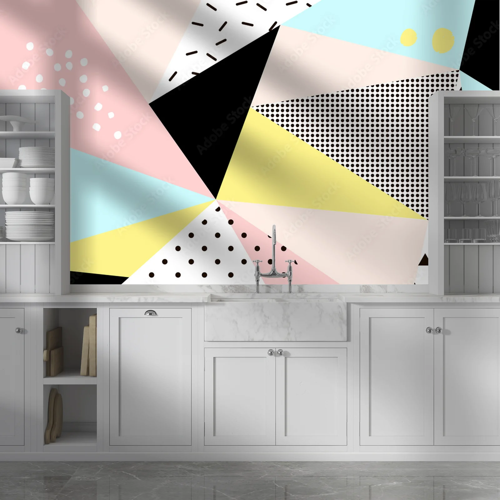 Funky geometria w pastelowych odcieniach