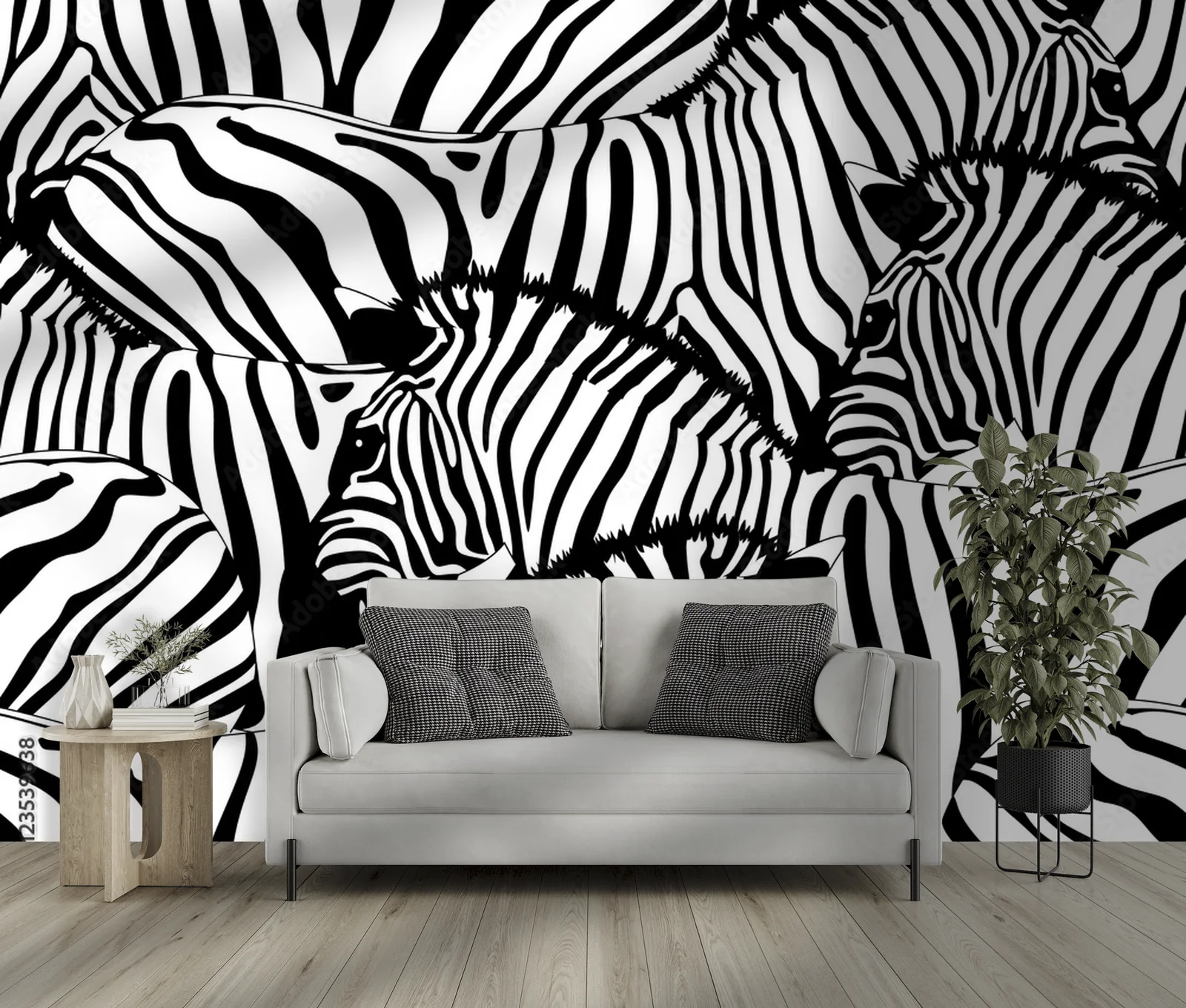 Elegancka zebra w monochromatycznych odcieniach