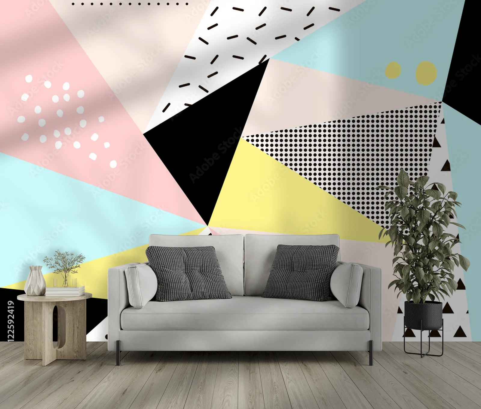 Funky geometria w pastelowych odcieniach