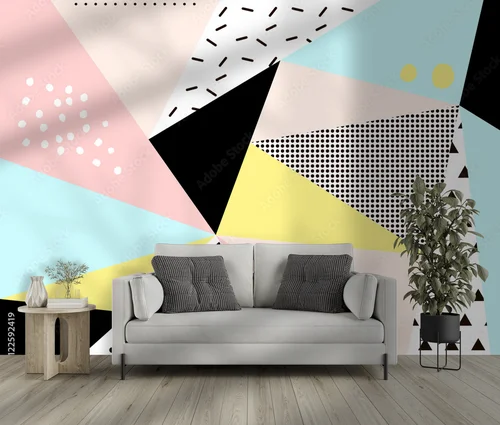 Funky geometria w pastelowych odcieniach