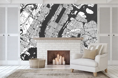 Nowojorska mapa Manhattanu w stonowanych odcieniach