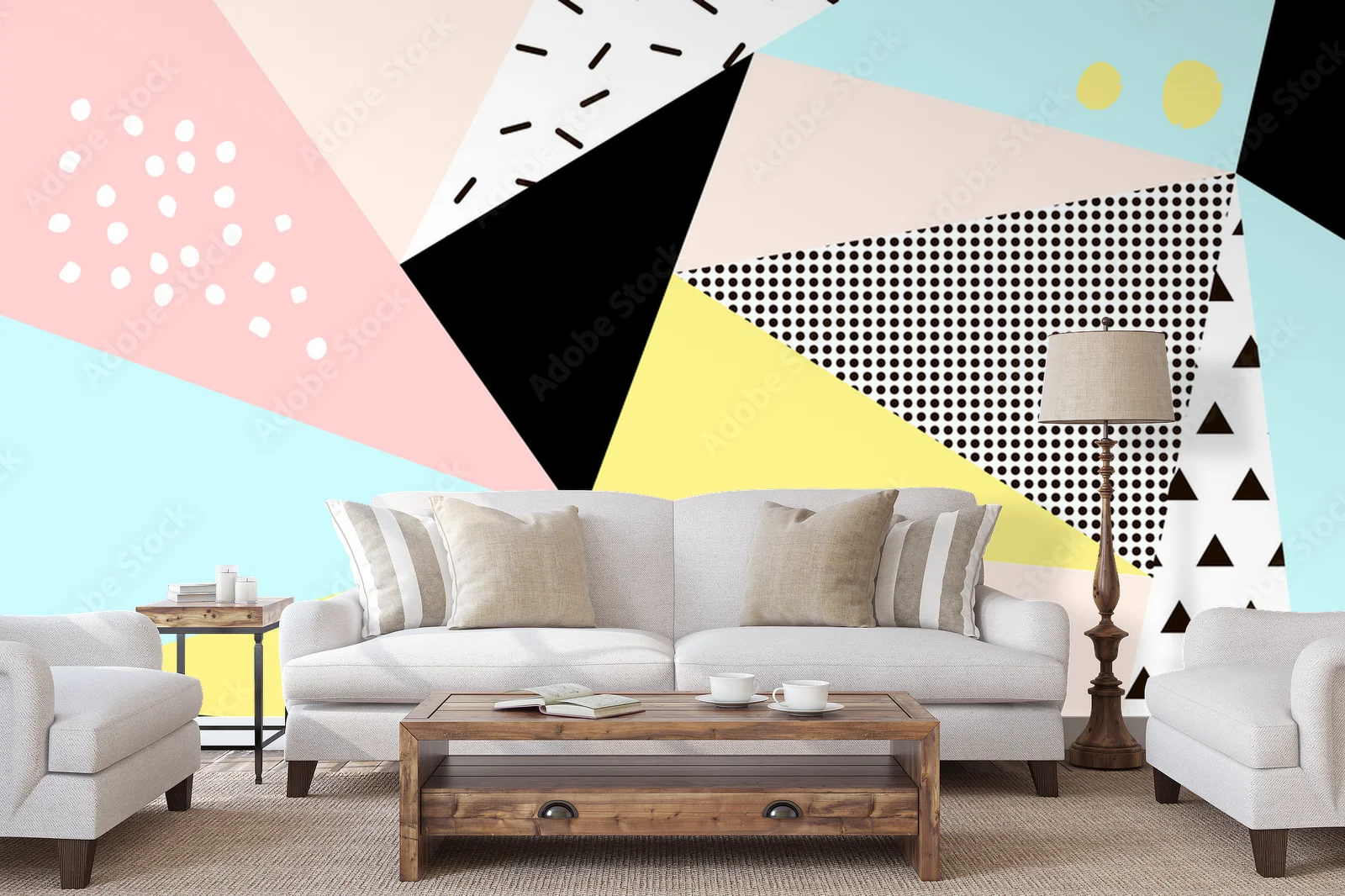 Funky geometria w pastelowych odcieniach