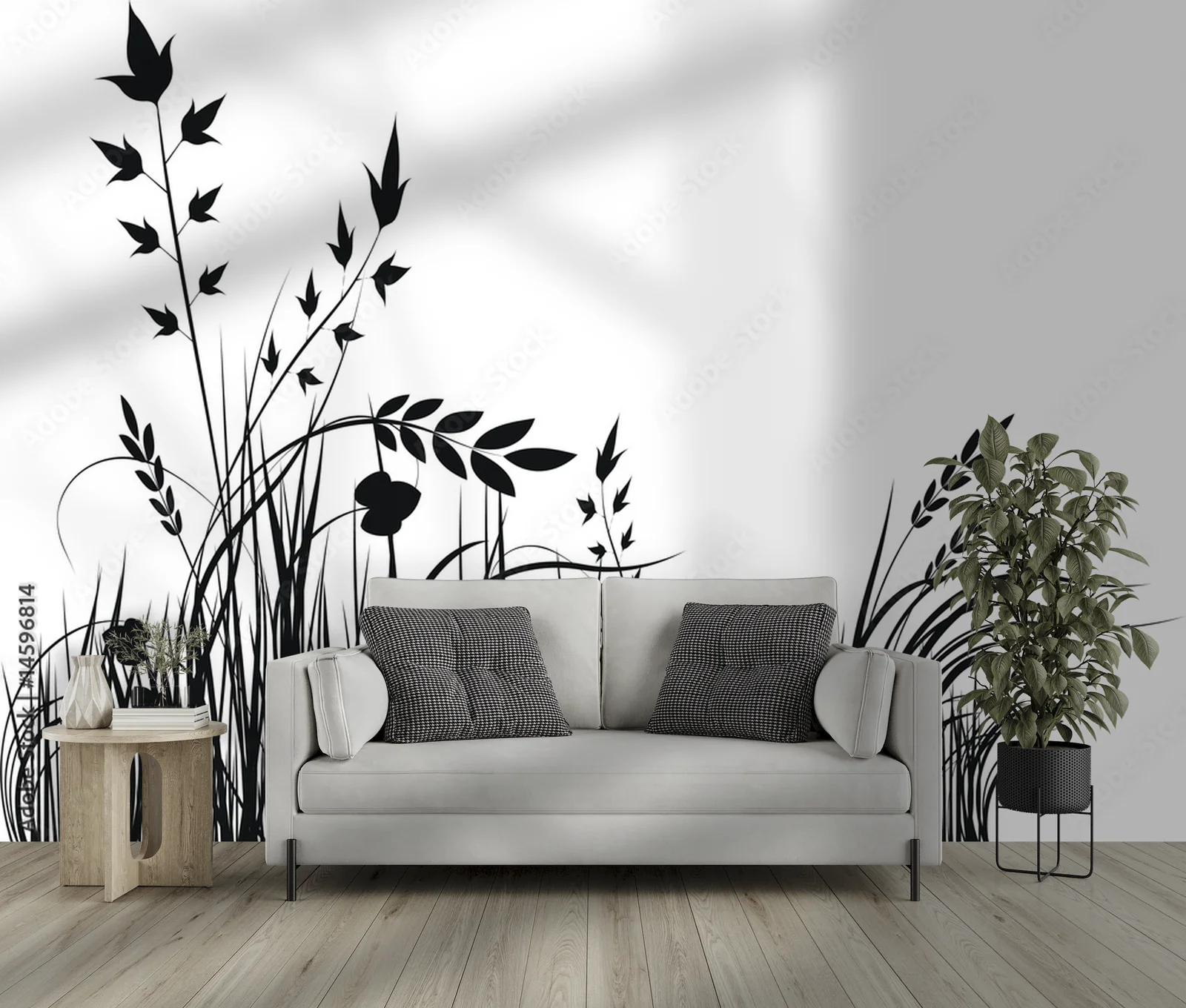 Elegancka sylwetka trawy w odcieniach bieli
