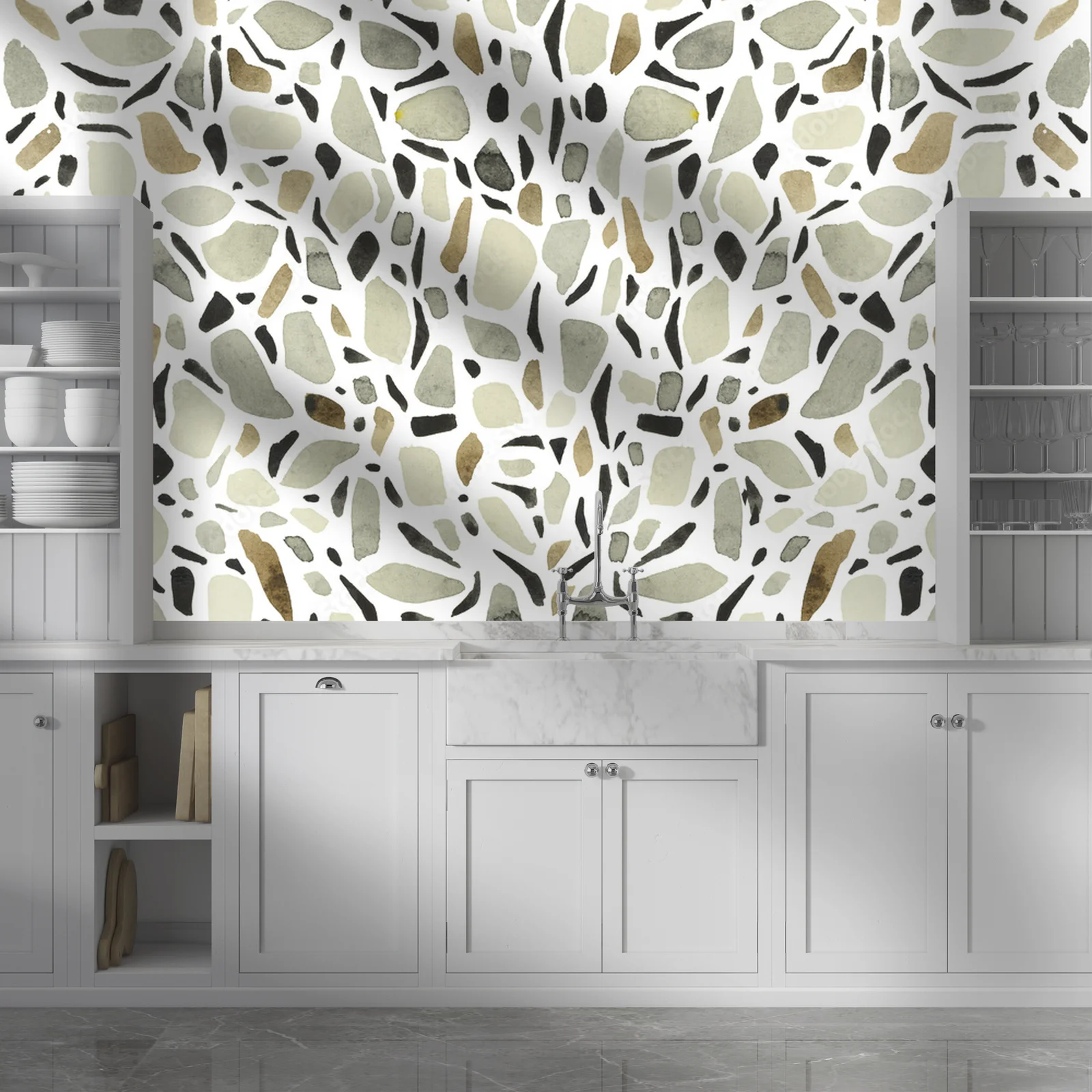Elegancka harmonia bieli z terrazzo w unikalnym stylu