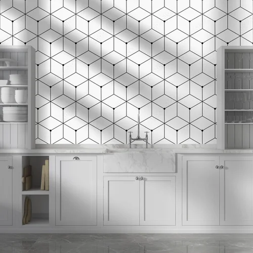 Nowoczesne geometryczne kształty w subtelnej bieli