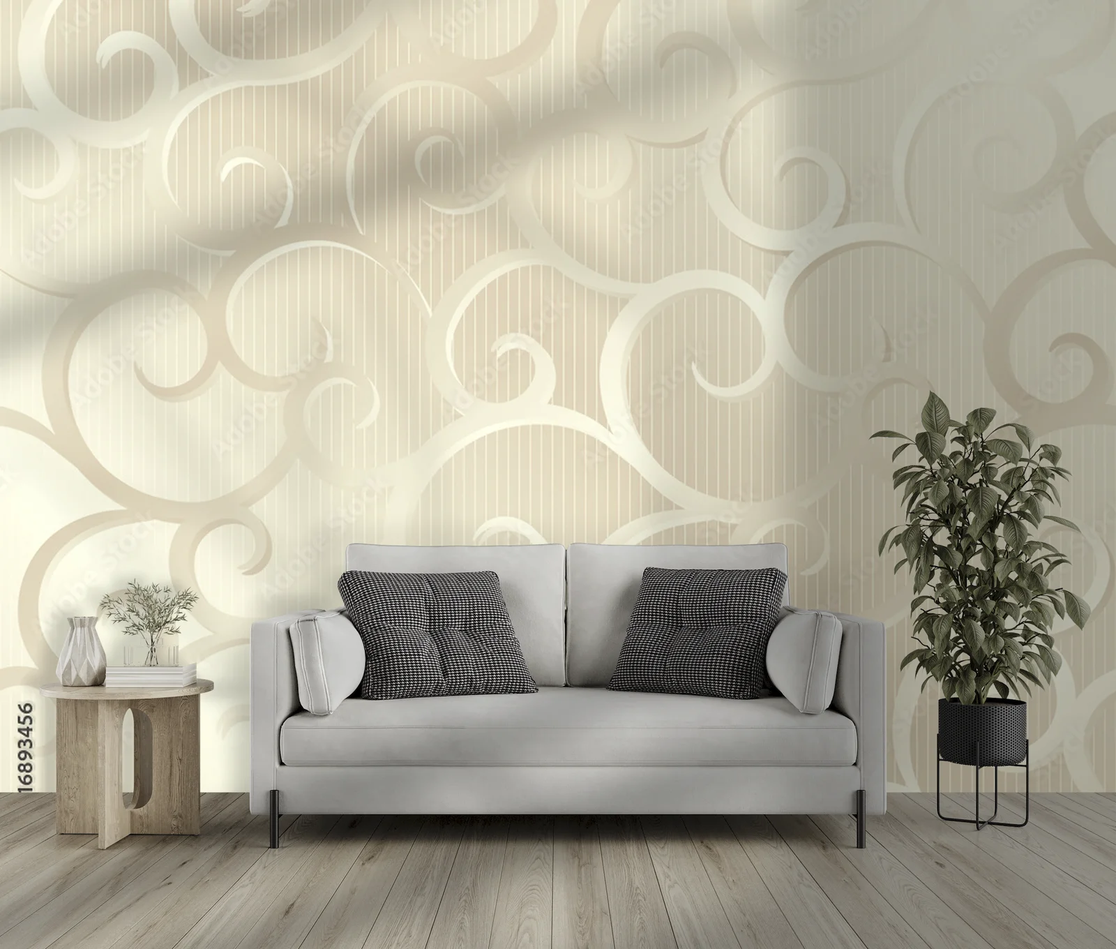 Eleganckie spirale w odcieniach srebrzystego beżu