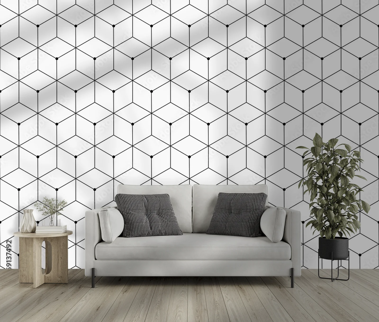 Nowoczesne geometryczne kształty w subtelnej bieli