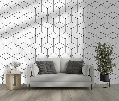 Nowoczesne geometryczne kształty w subtelnej bieli