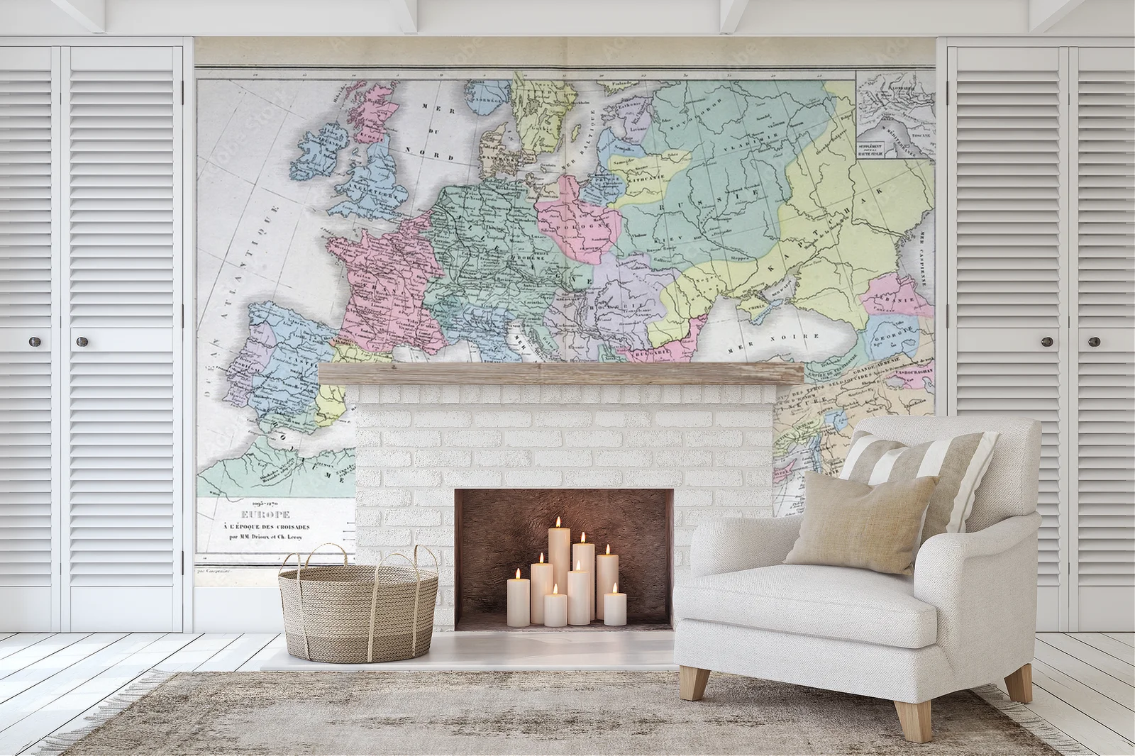 Elegancka mapa Europy w odcieniach vintage