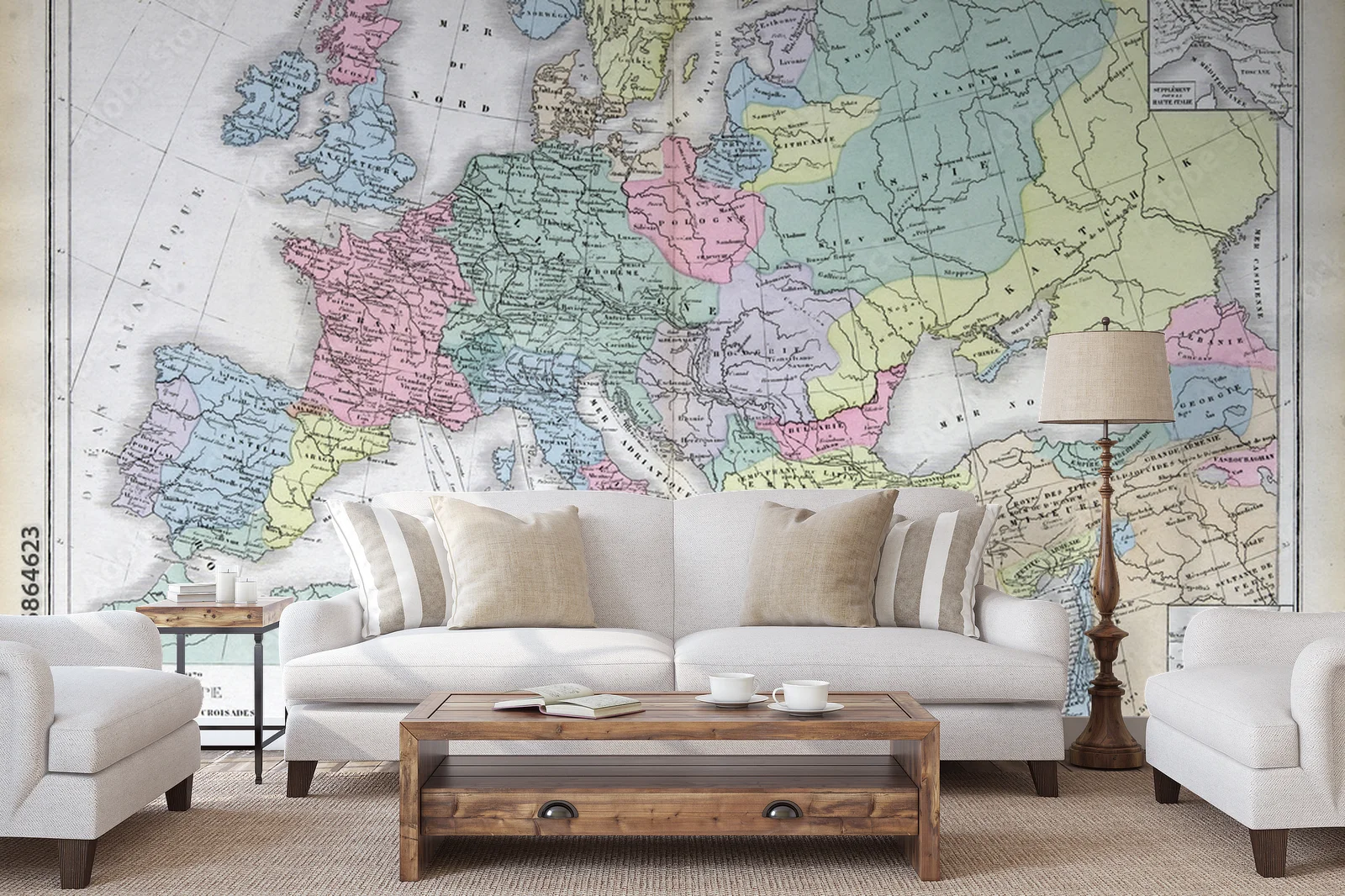 Elegancka mapa Europy w odcieniach vintage