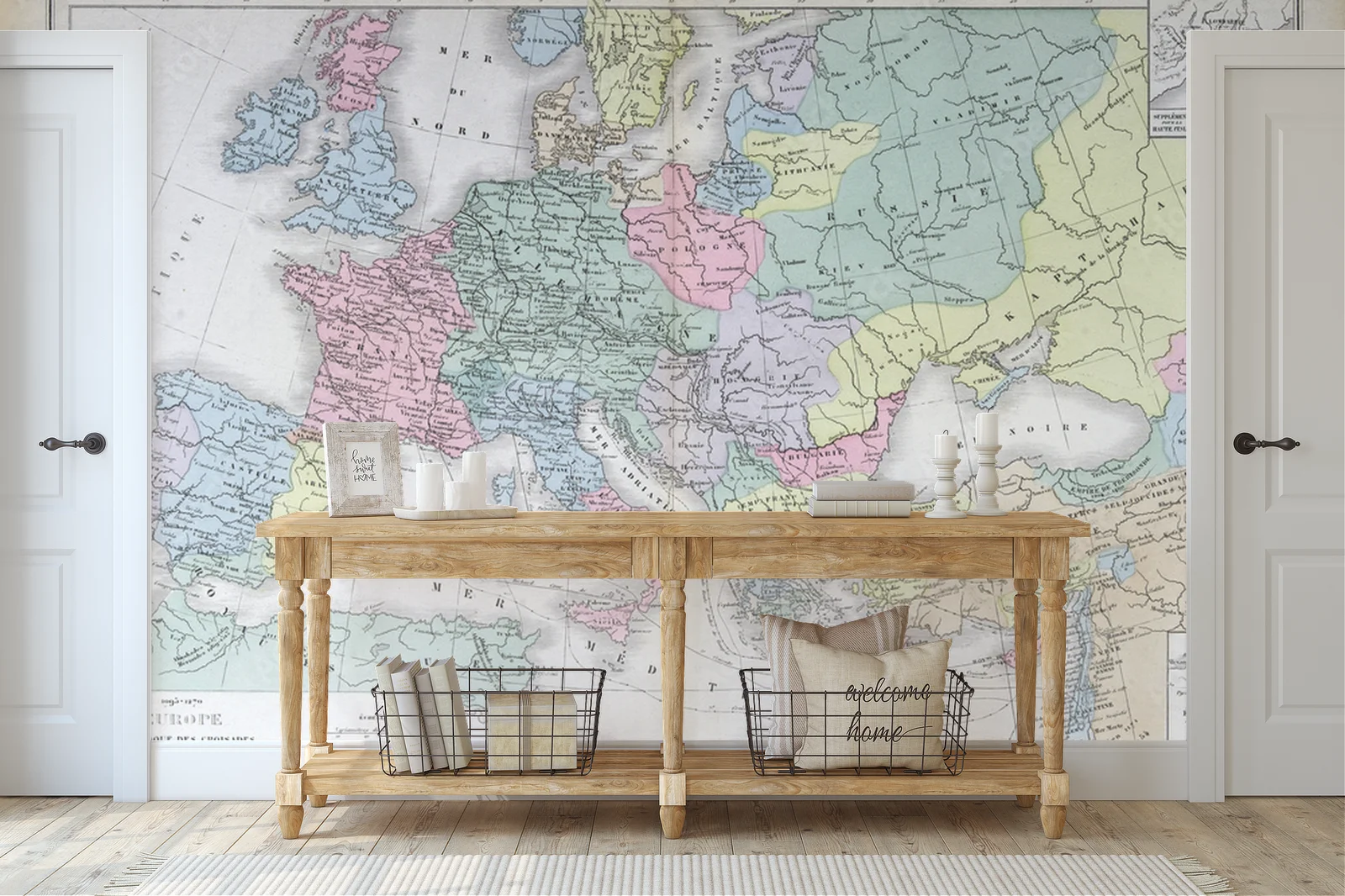 Elegancka mapa Europy w odcieniach vintage
