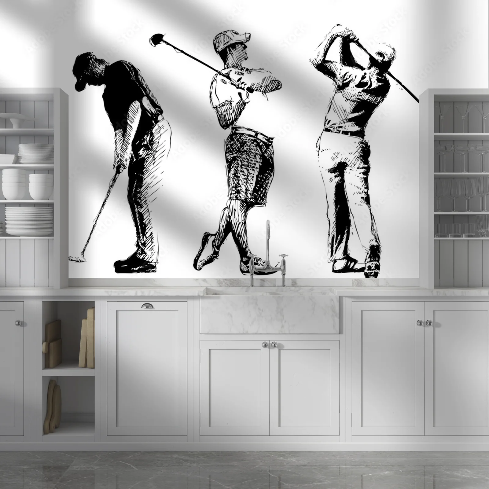 Radosny golf trio w harmonijnych odcieniach