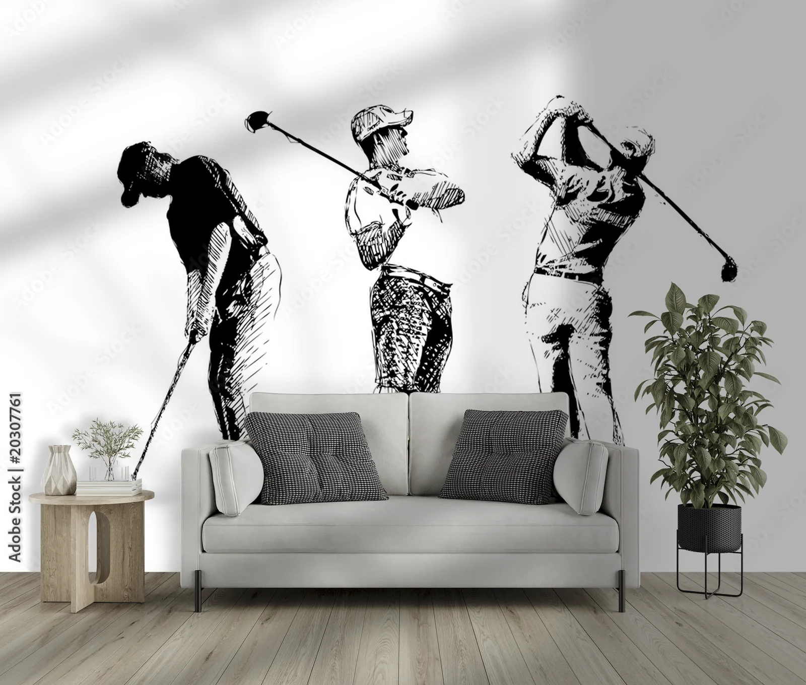 Radosny golf trio w harmonijnych odcieniach