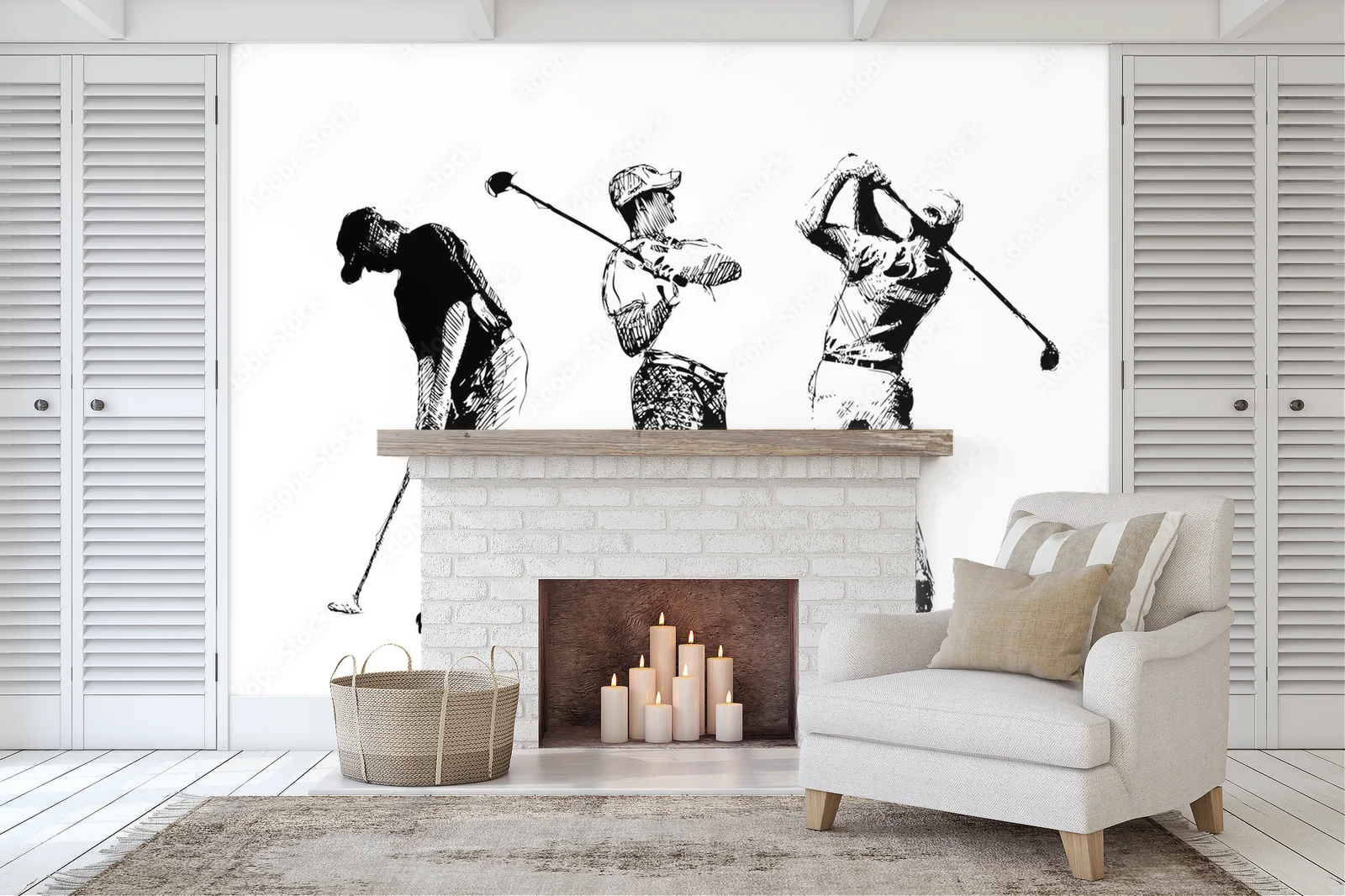 Radosny golf trio w harmonijnych odcieniach