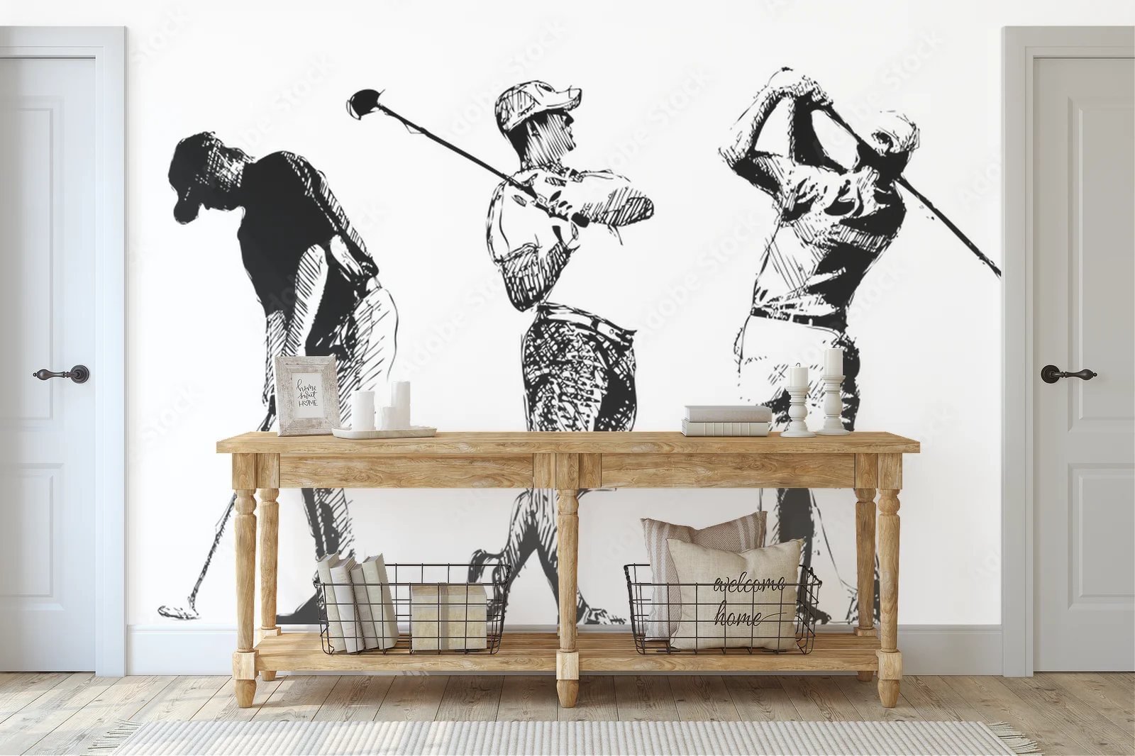 Radosny golf trio w harmonijnych odcieniach