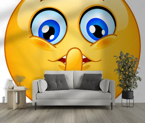 Zabawny i uroczy emotikon ciszy