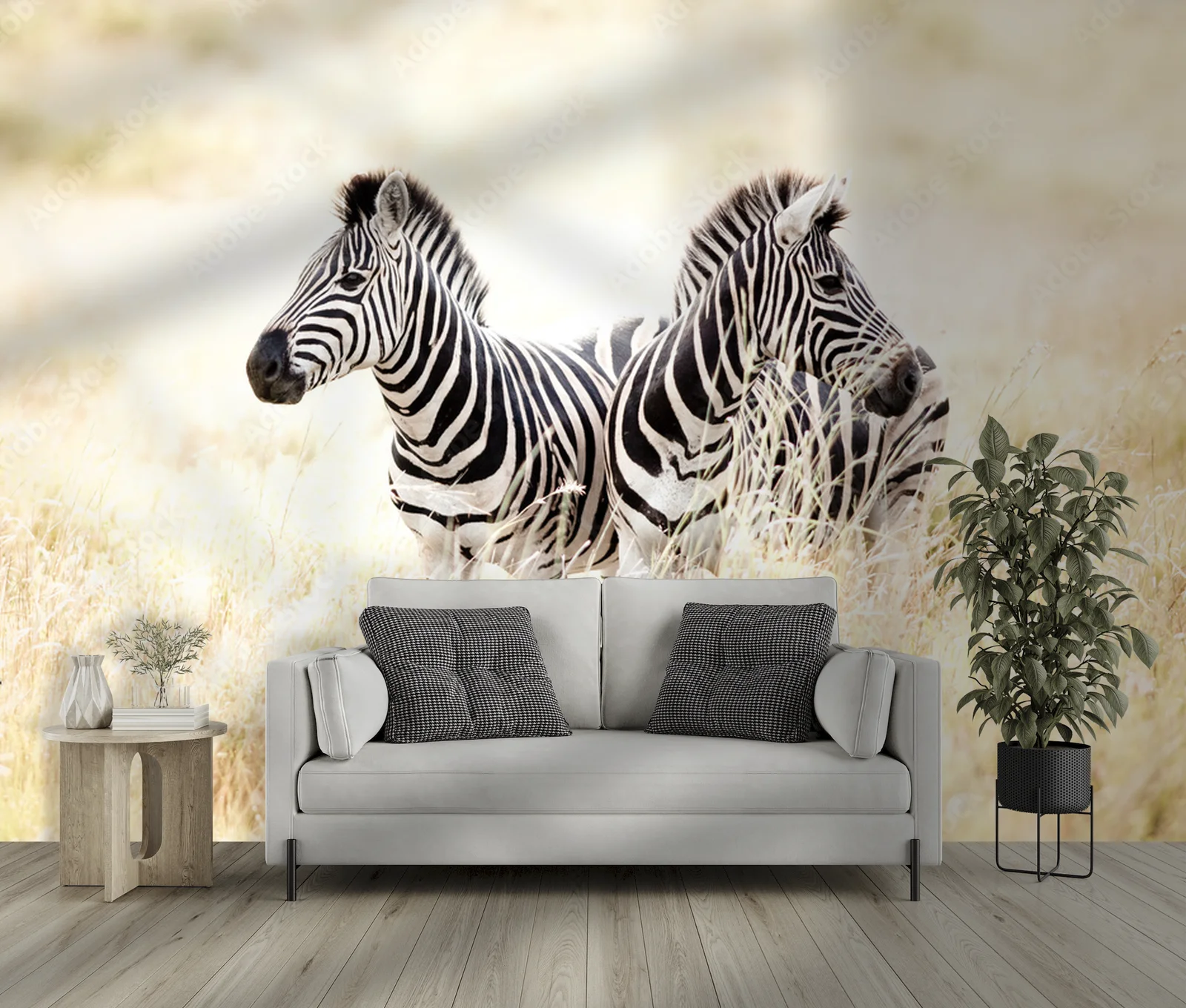 Elegancka zebra w delikatnych odcieniach