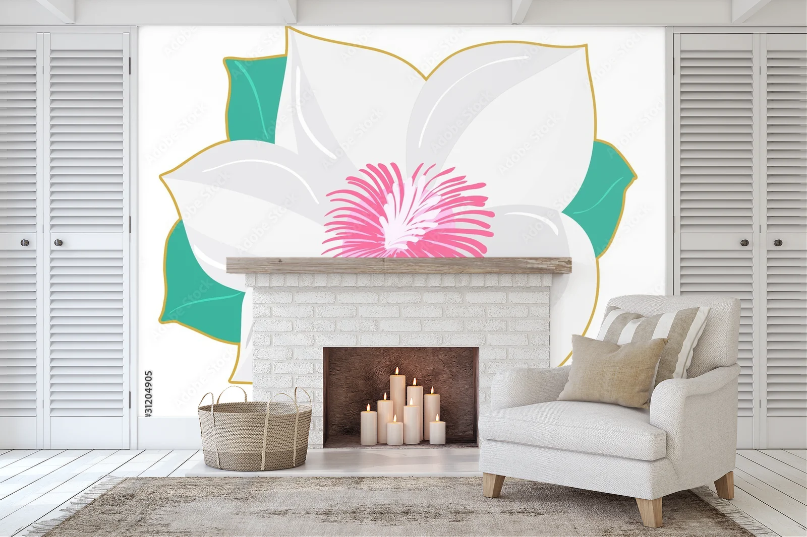 Elegancka magnolia w białych odcieniach