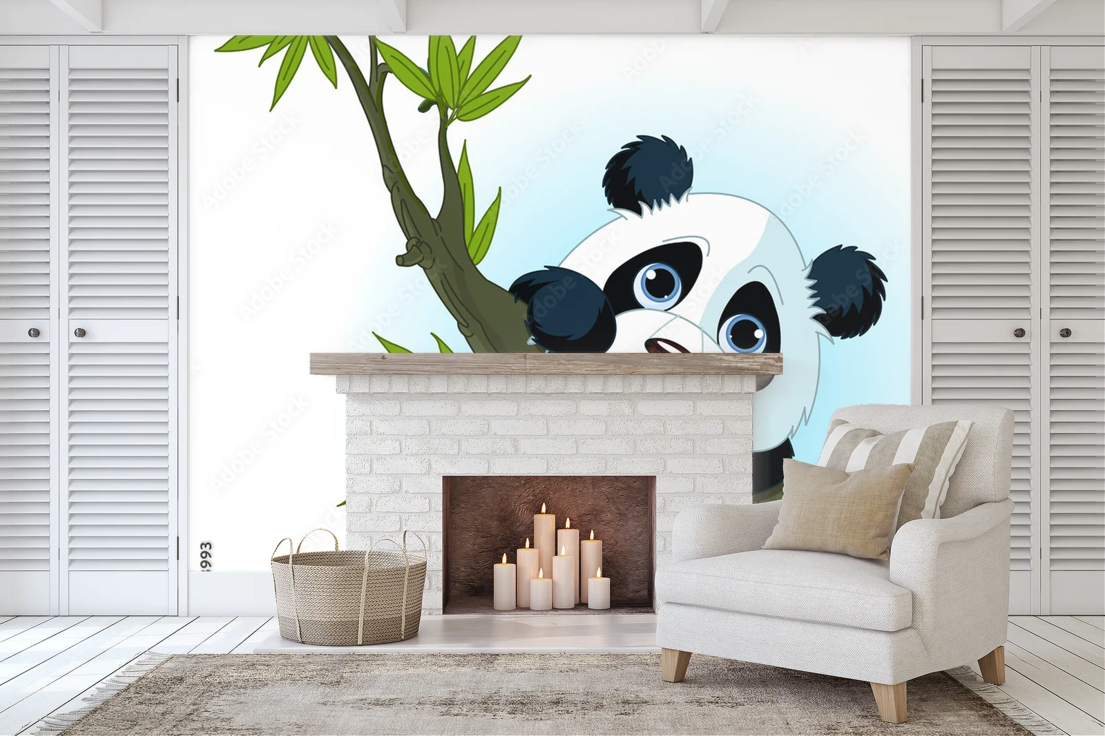 Urocza panda w wspinaczce na drzewo