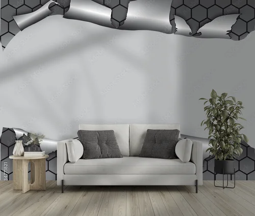 Nowoczesny i elegancki metaliczny motyw heksagonalny