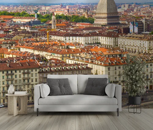 Panoramiczny widok na Torin z majestatyczną Mole Antonelliana