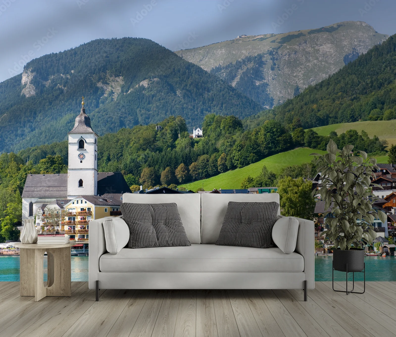 Urokliwy krajobraz nad jeziorem St. Wolfgang