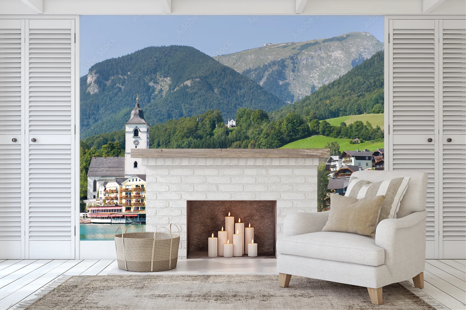 Urokliwy krajobraz nad jeziorem St. Wolfgang