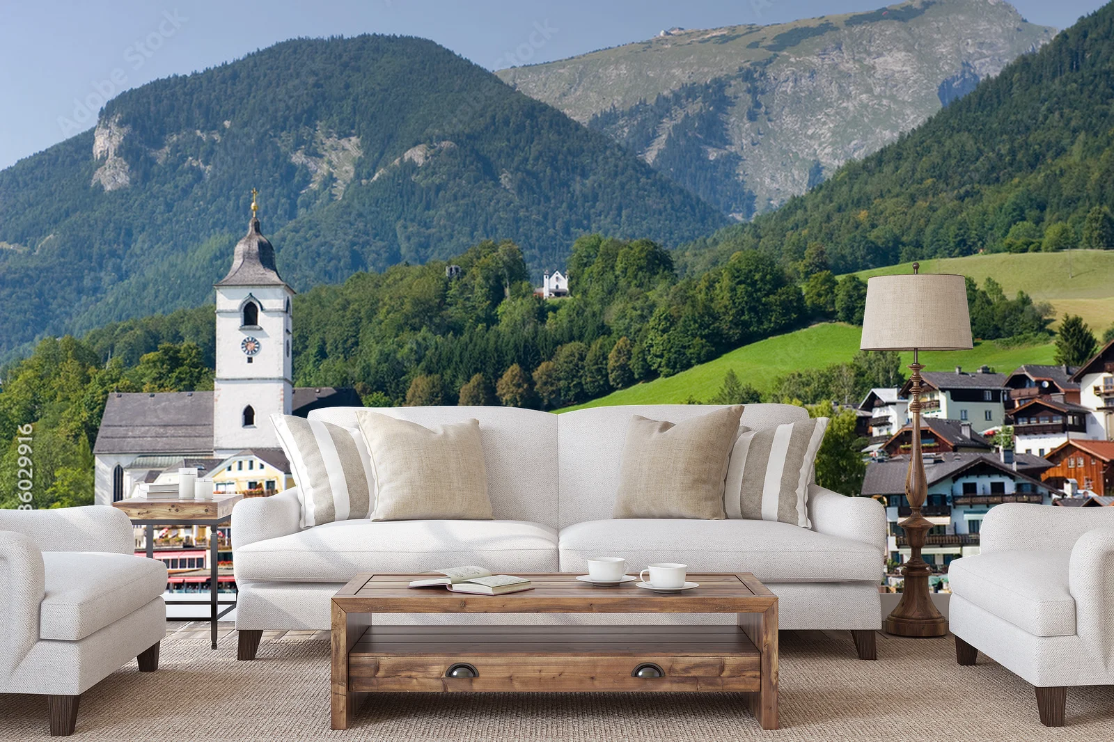 Urokliwy krajobraz nad jeziorem St. Wolfgang