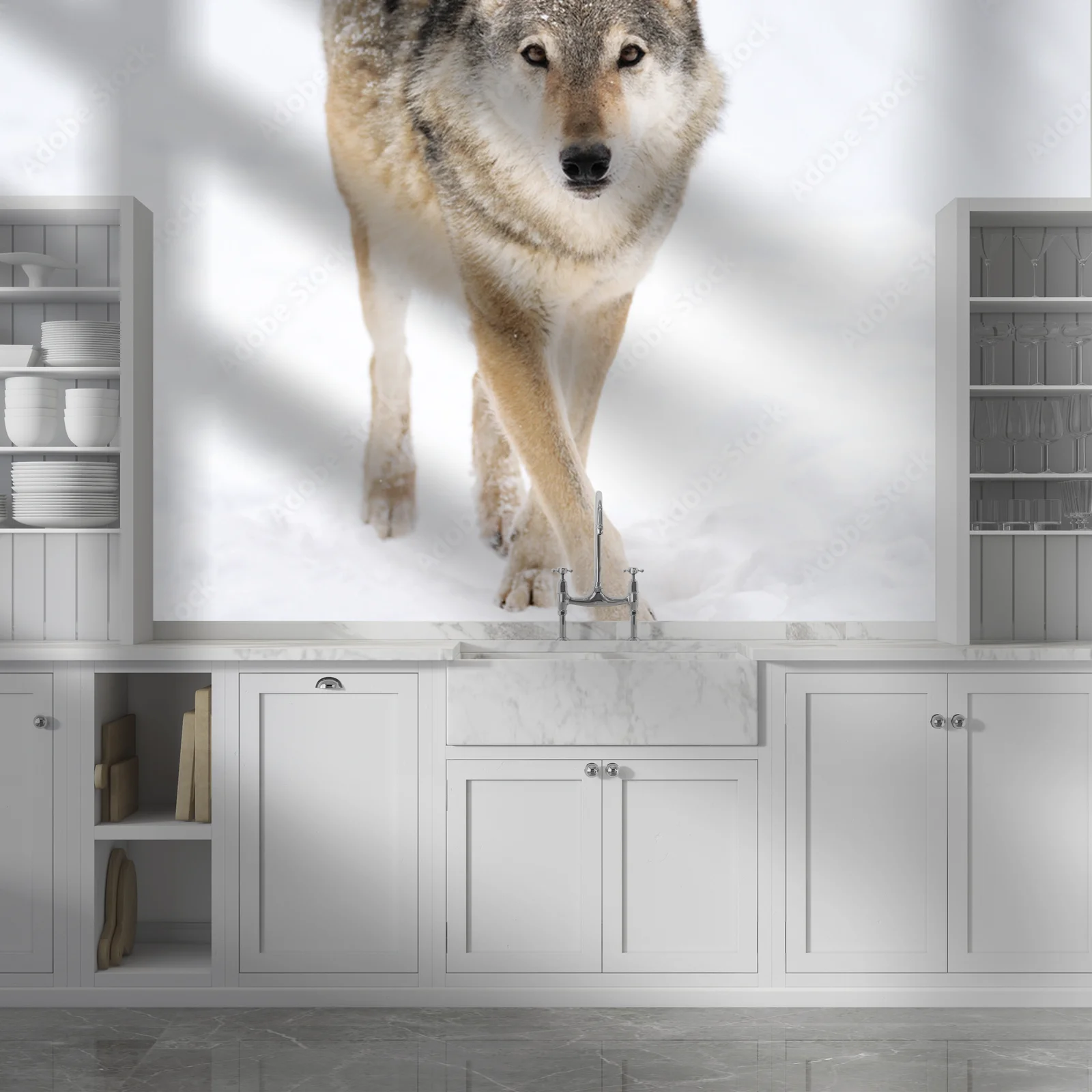 Elegancki obrazek wilka w stonowanych barwach