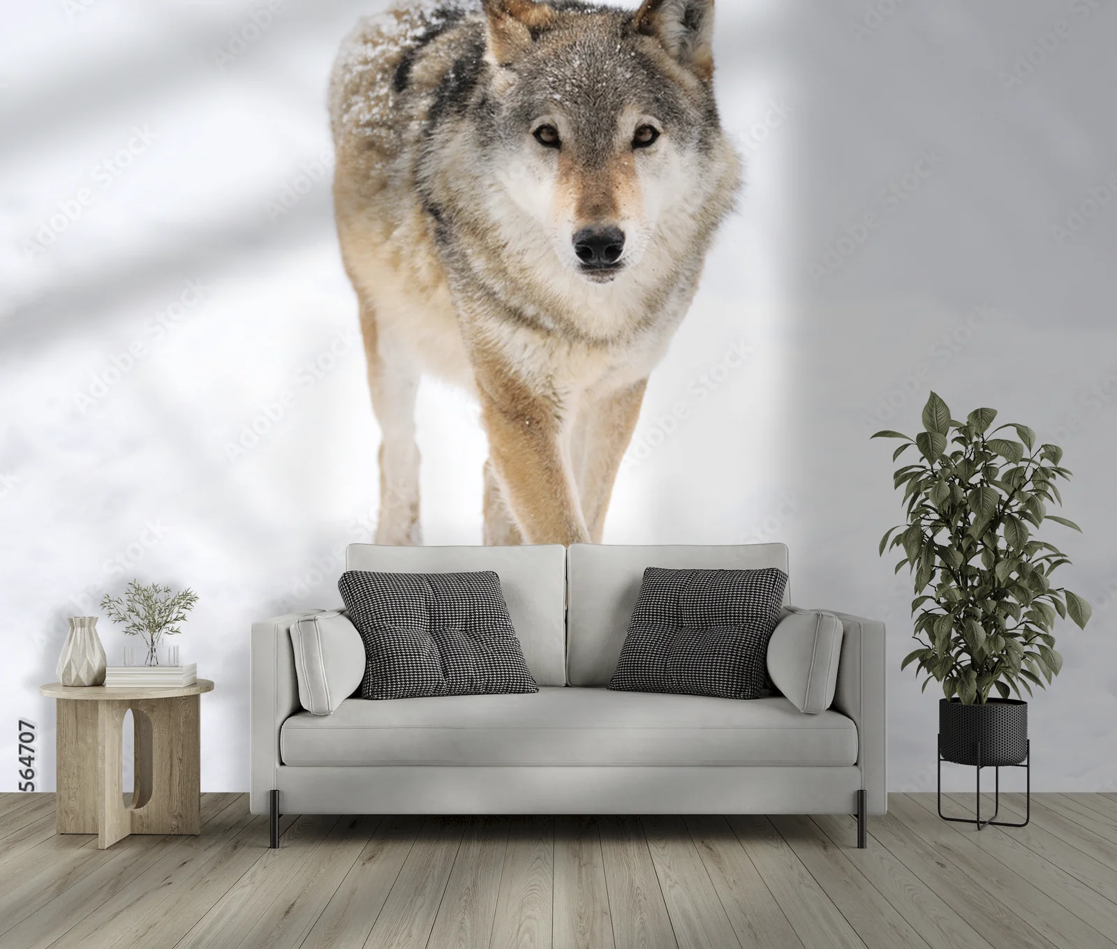 Elegancki obrazek wilka w stonowanych barwach