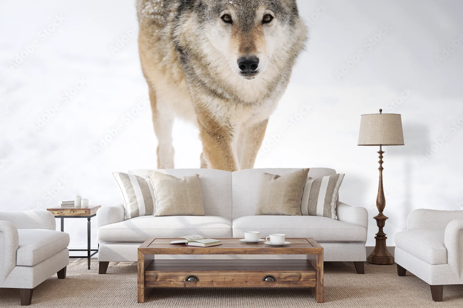 Elegancki obrazek wilka w stonowanych barwach