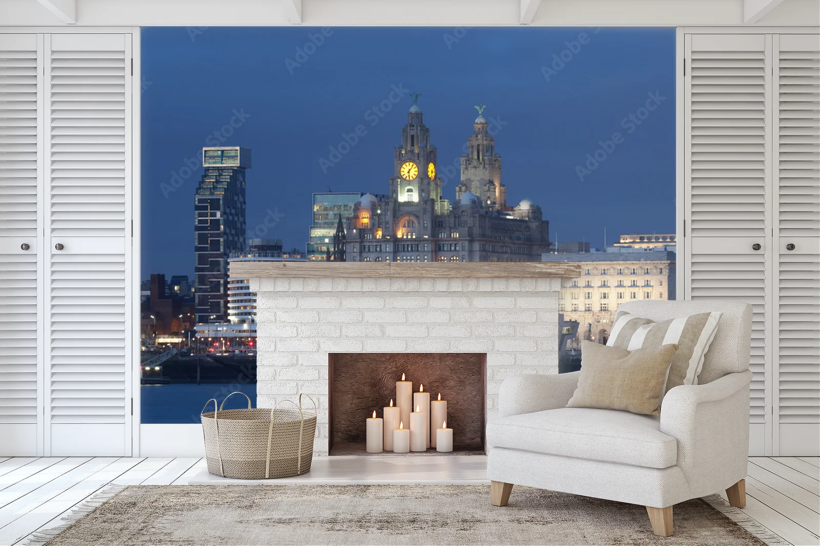 Nocny widok na miasto Liverpool