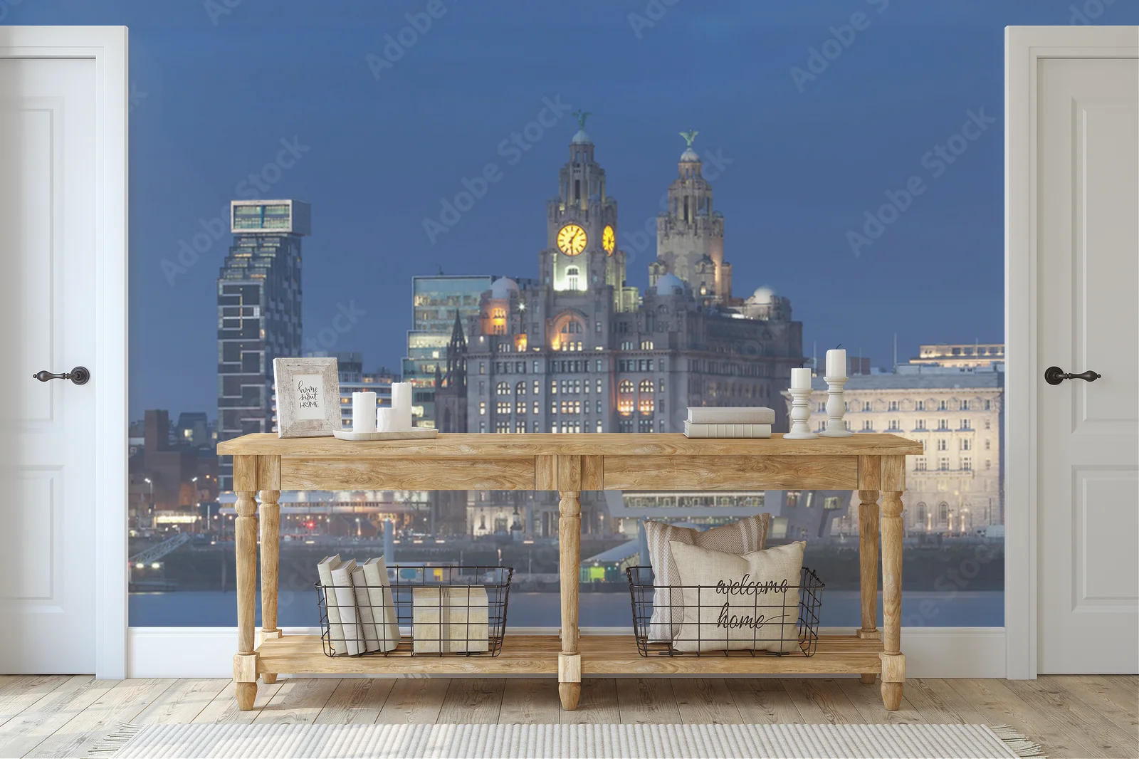 Nocny widok na miasto Liverpool