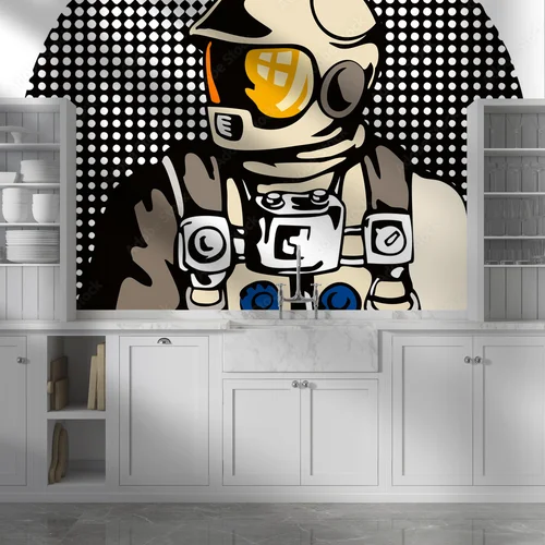 Fantazyjny astronauta w delikatnych odcieniach