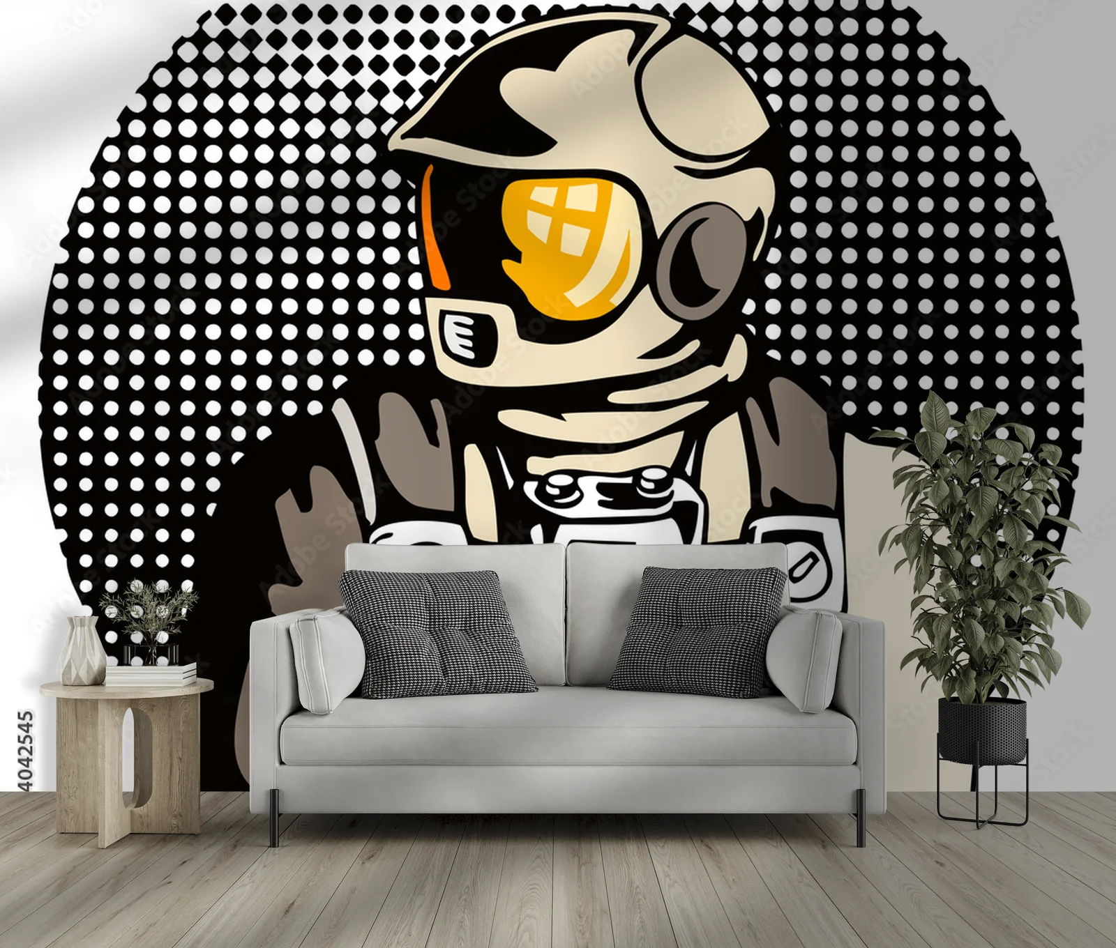 Fantazyjny astronauta w delikatnych odcieniach