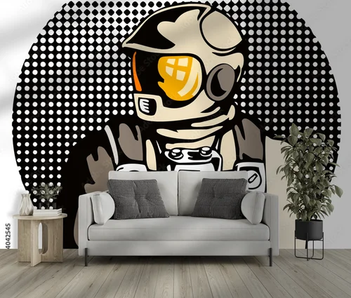 Fantazyjny astronauta w delikatnych odcieniach