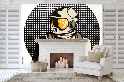 Fantazyjny astronauta w delikatnych odcieniach