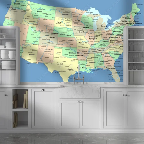Zachwycająca mapa USA w harmonijnych odcieniach