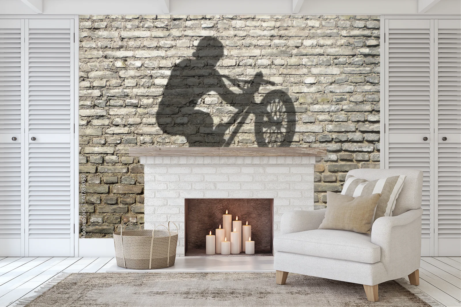 Sylwetka BMX na tle miejskich bricków