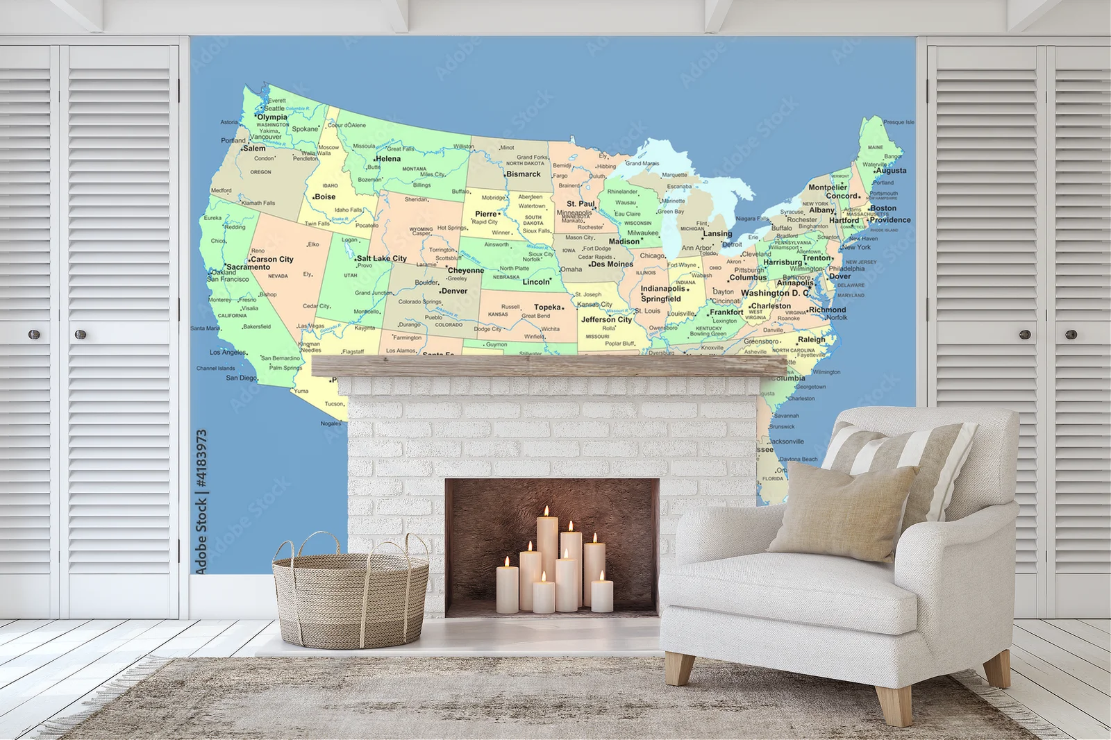 Zachwycająca mapa USA w harmonijnych odcieniach